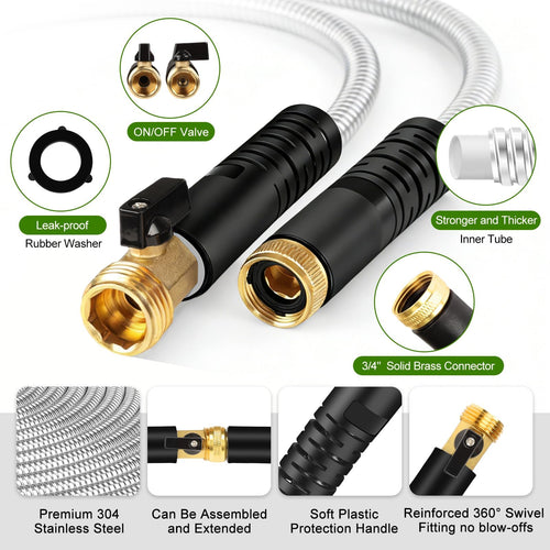 100 ft Stainless Steel Heavy Duty Garden Hose V9901