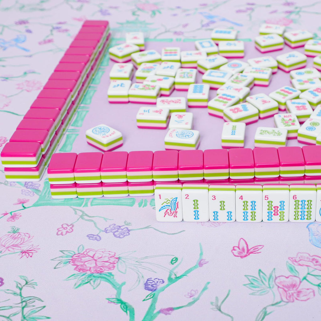 166 Acrylic Engraved Mahjong Tile Set with Carrying Bag G19992