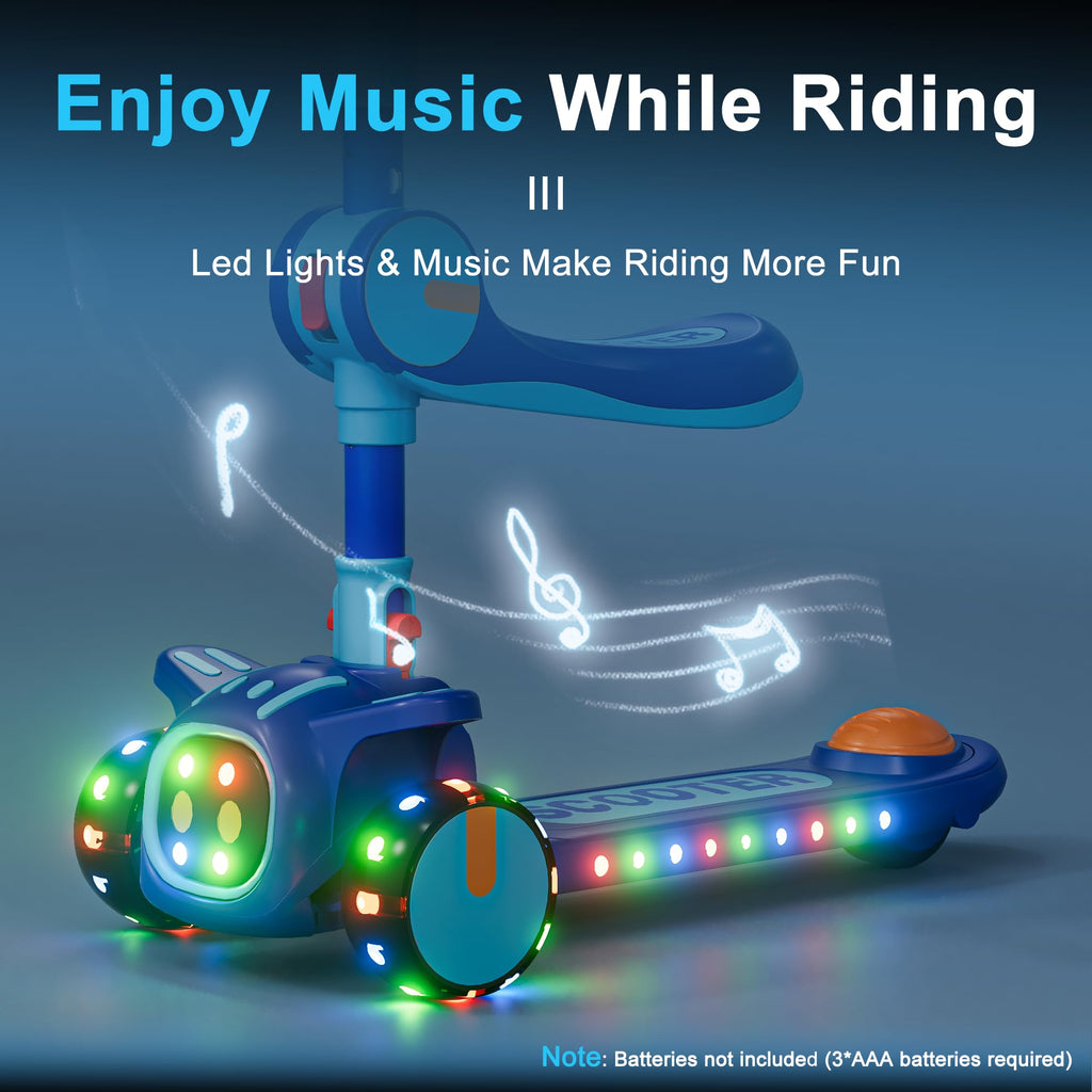 2-in-1 Kids 3 Wheel Kick Scooter with Adjustable Seat U4366