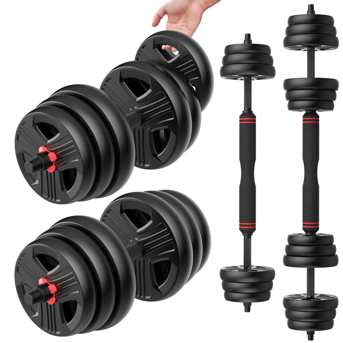 Adjustable Dumbbell Set 20/30/40/60/80 lb Free Weight Set P771069