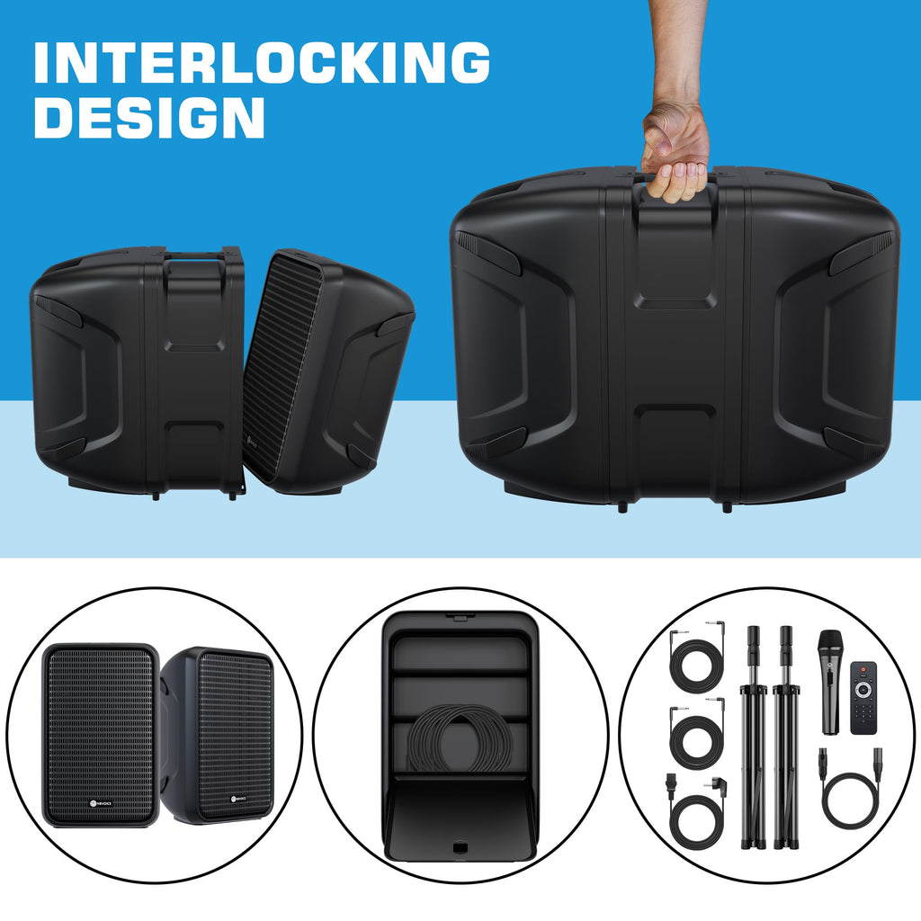 Portable All-in-One 2-Way PA System with 8-Channel Mixer B743