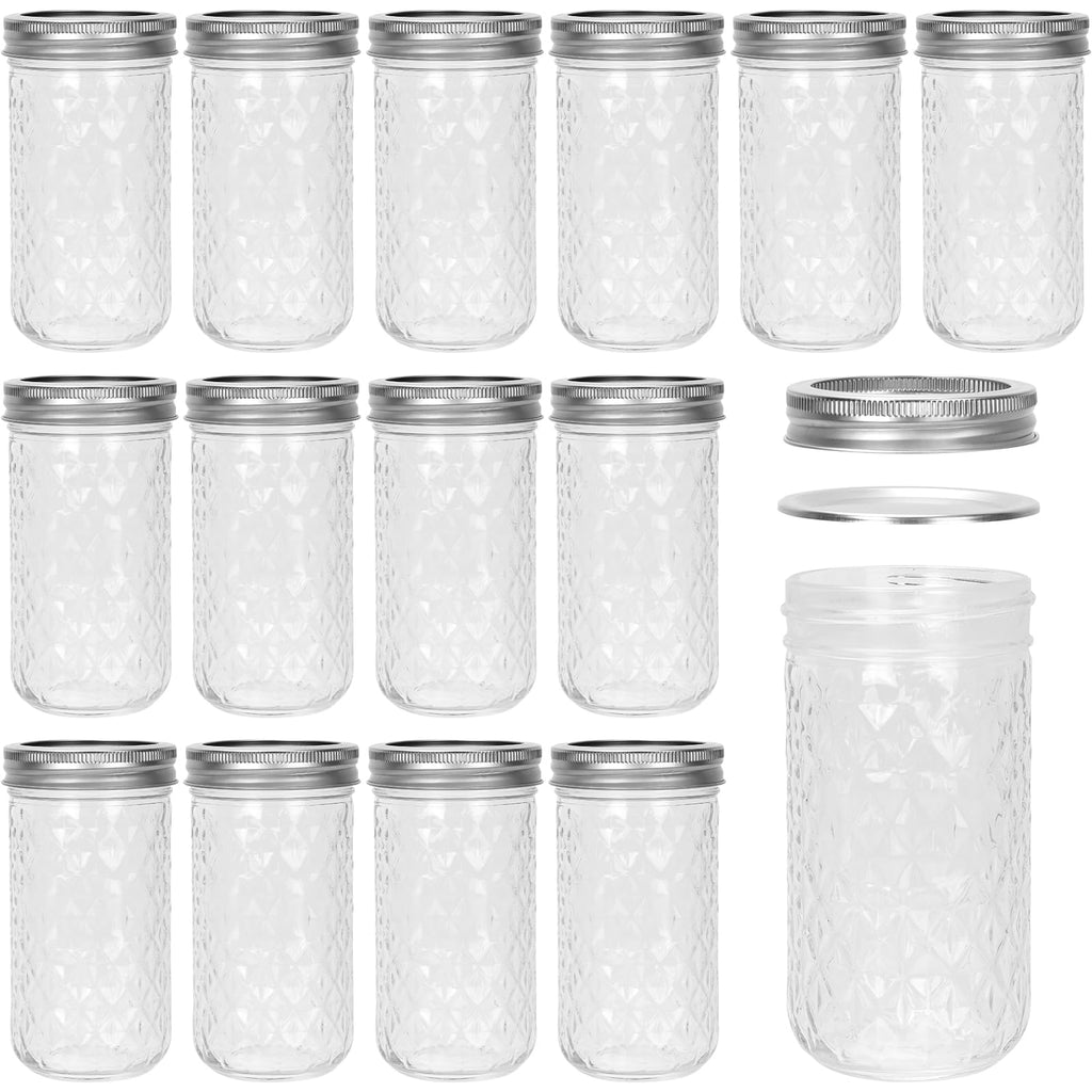 12 oz Regular Mouth Glass Mason Jar 15 Pack Y415