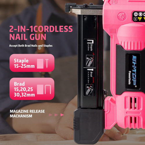 20V Cordless 18 Gauge 2 in 1 Brad Nailer & Stapler Kit H779735