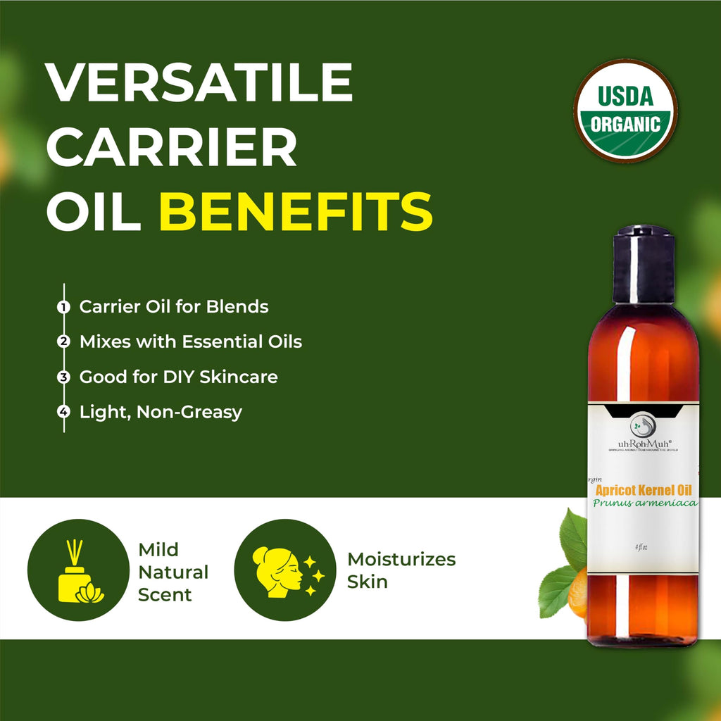 Cold Pressed Apricot Kernel Carrier Oil 4 Fl Oz B928350