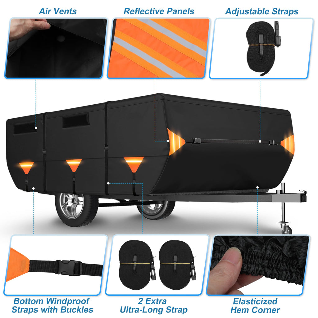 14ft-16ft Heavy Duty Oxford Waterproof Pop-Up Camper Cover Z579658