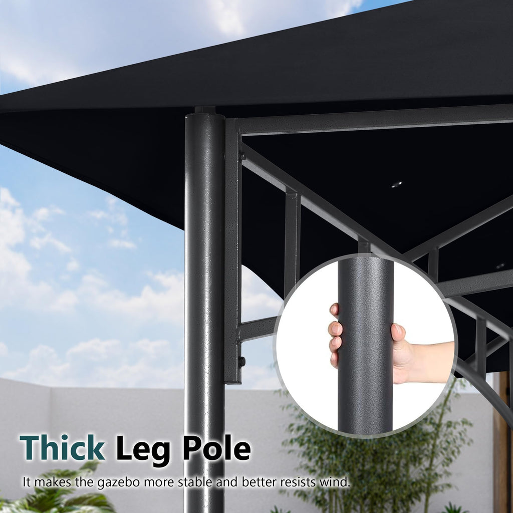 10x12 ft Heavy Duty Patio Gazebo with Netting Walls U7206