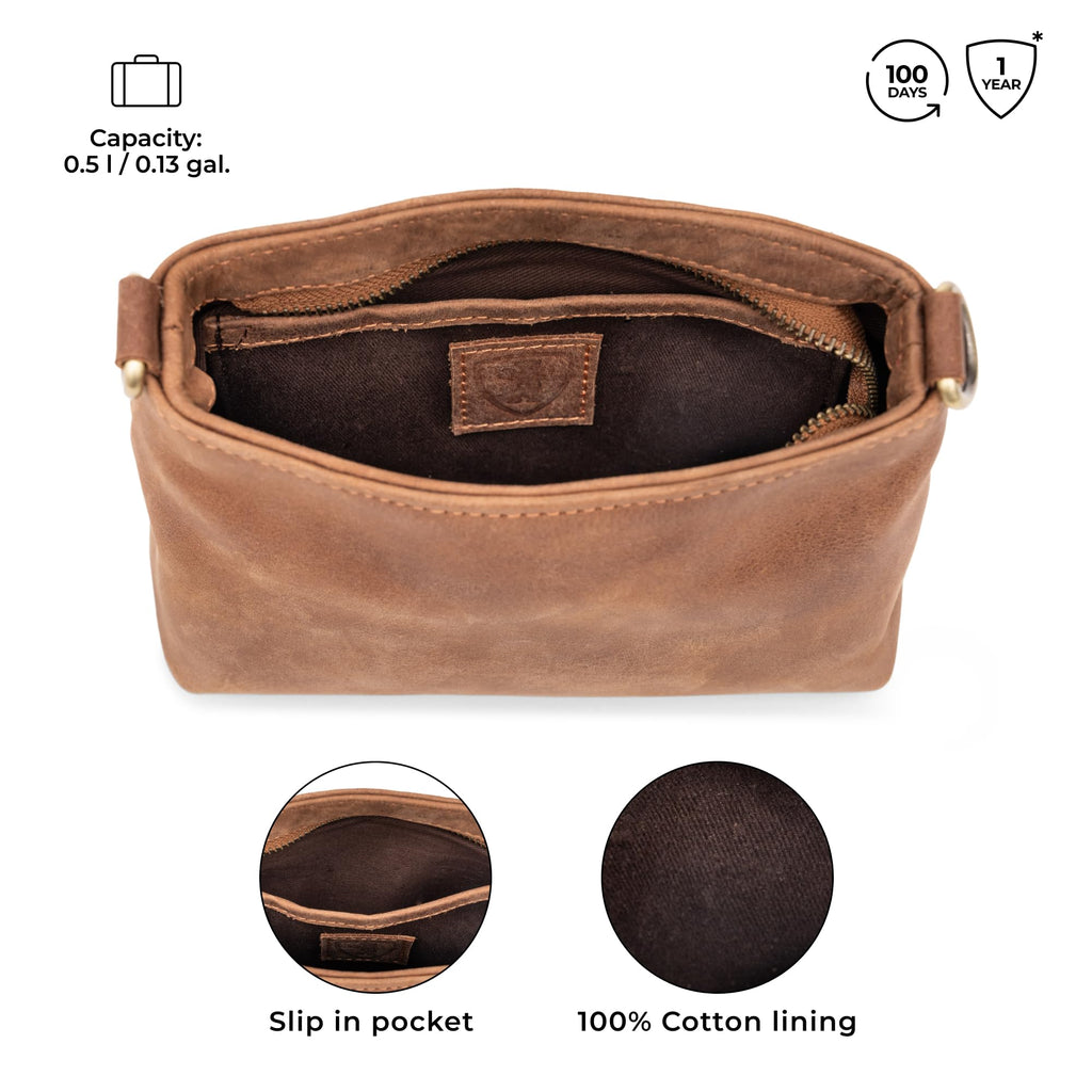 Full Grain Leather Crossbody Purse U30136