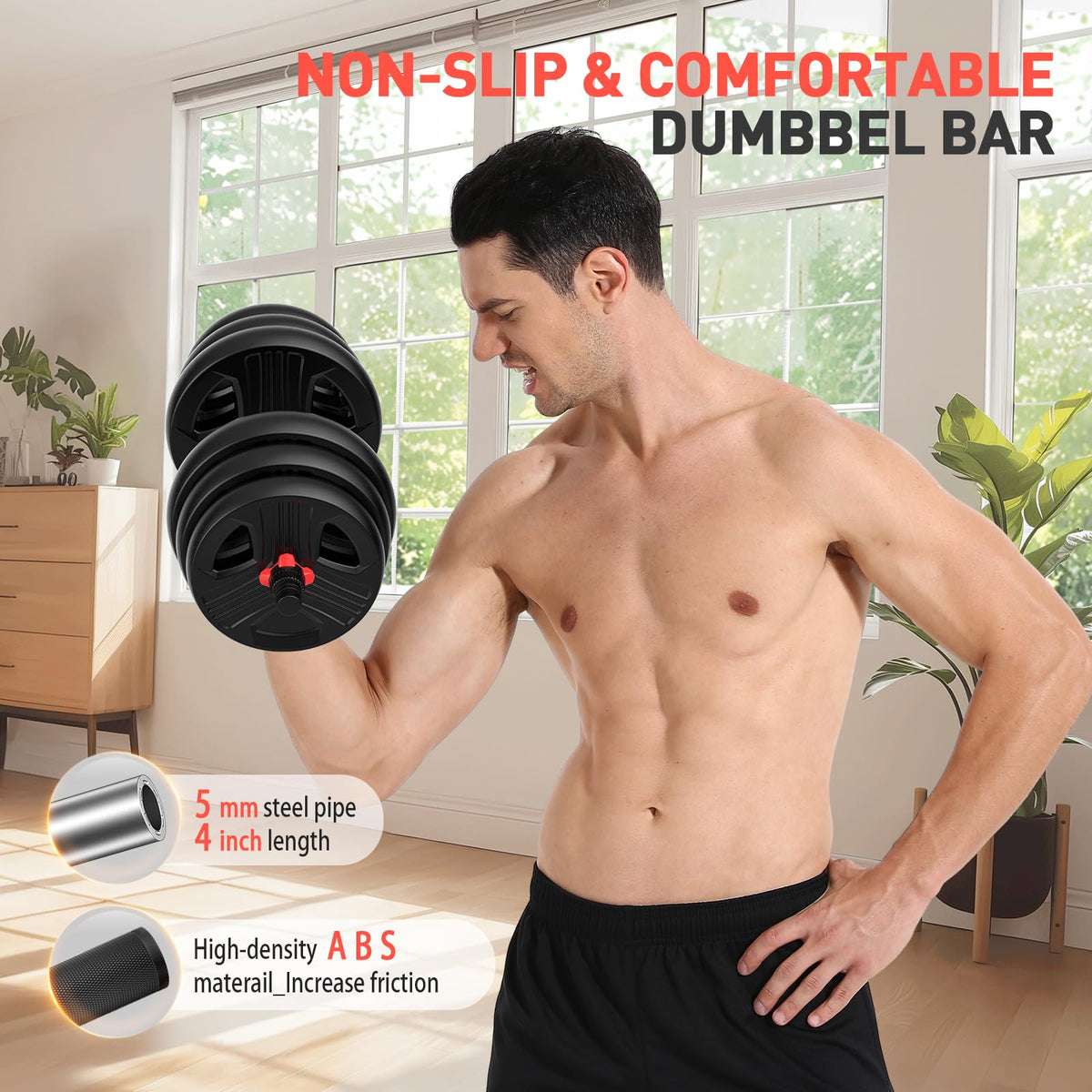 Adjustable Dumbbell Set 20/30/40/60/80 lb Free Weight Set P771069