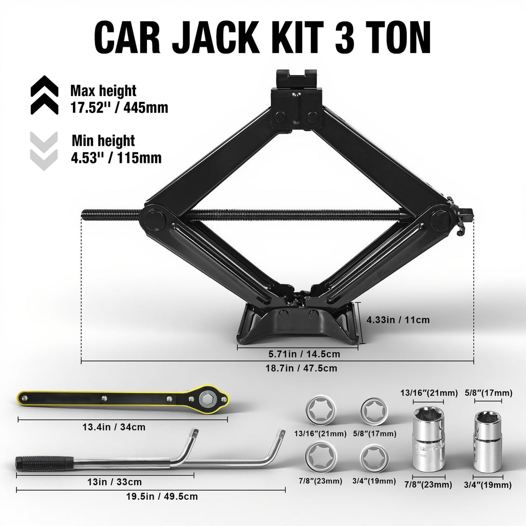 3 Ton Scissor Car Jack with Lug Wrench Z145404