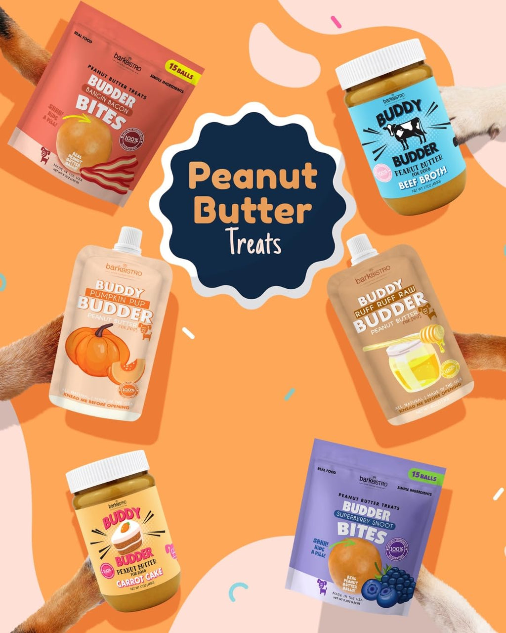 3pk 4oz Natural Dog Peanut Butter Pouches L49994