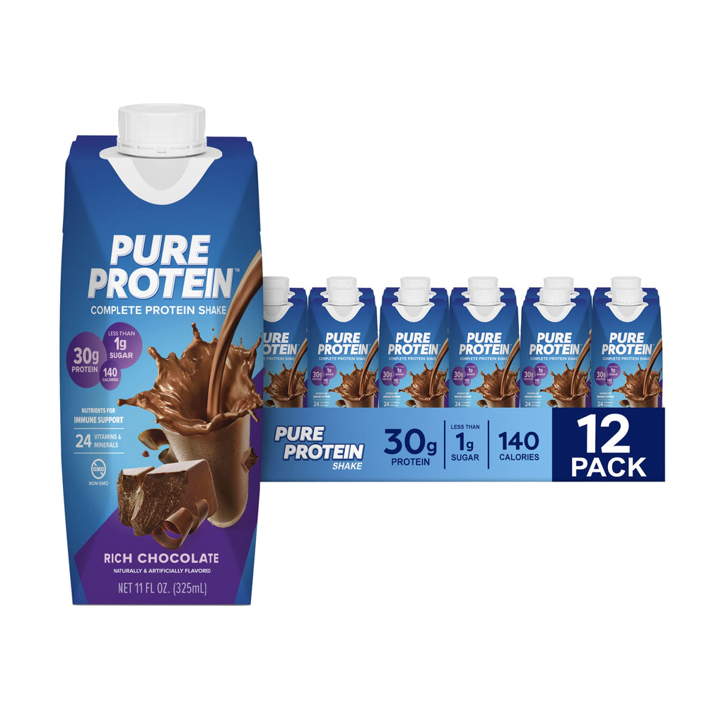 Chocolate and Vanilla Protein Shakes, 30g Protein, 11oz, 12 Pack C53177