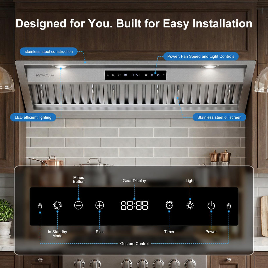 30 Inch 1200 CFM 8-Speed Kitchen Exhaust Fan L370