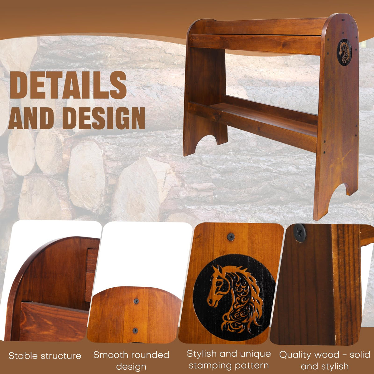 Solid Wood Saddle Rack L9586