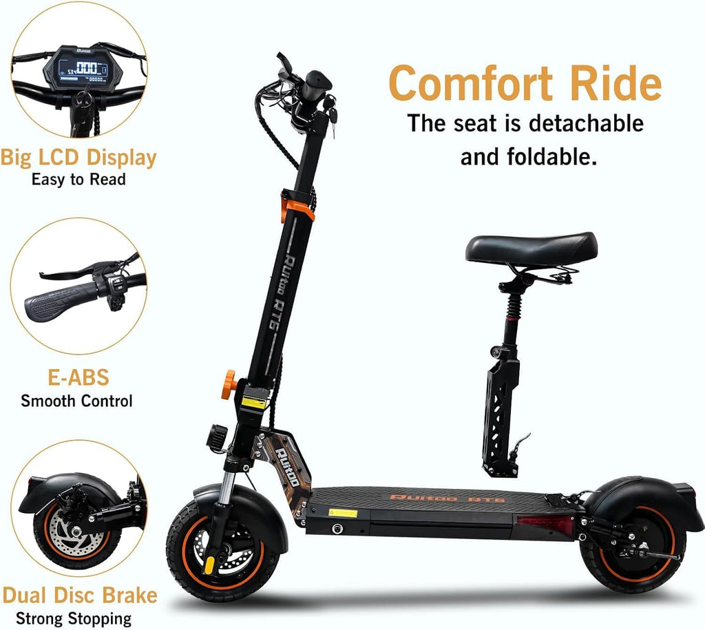 800W 35 Miles 30 MPH 10" Off-Road Folding Electric Scooter M5007
