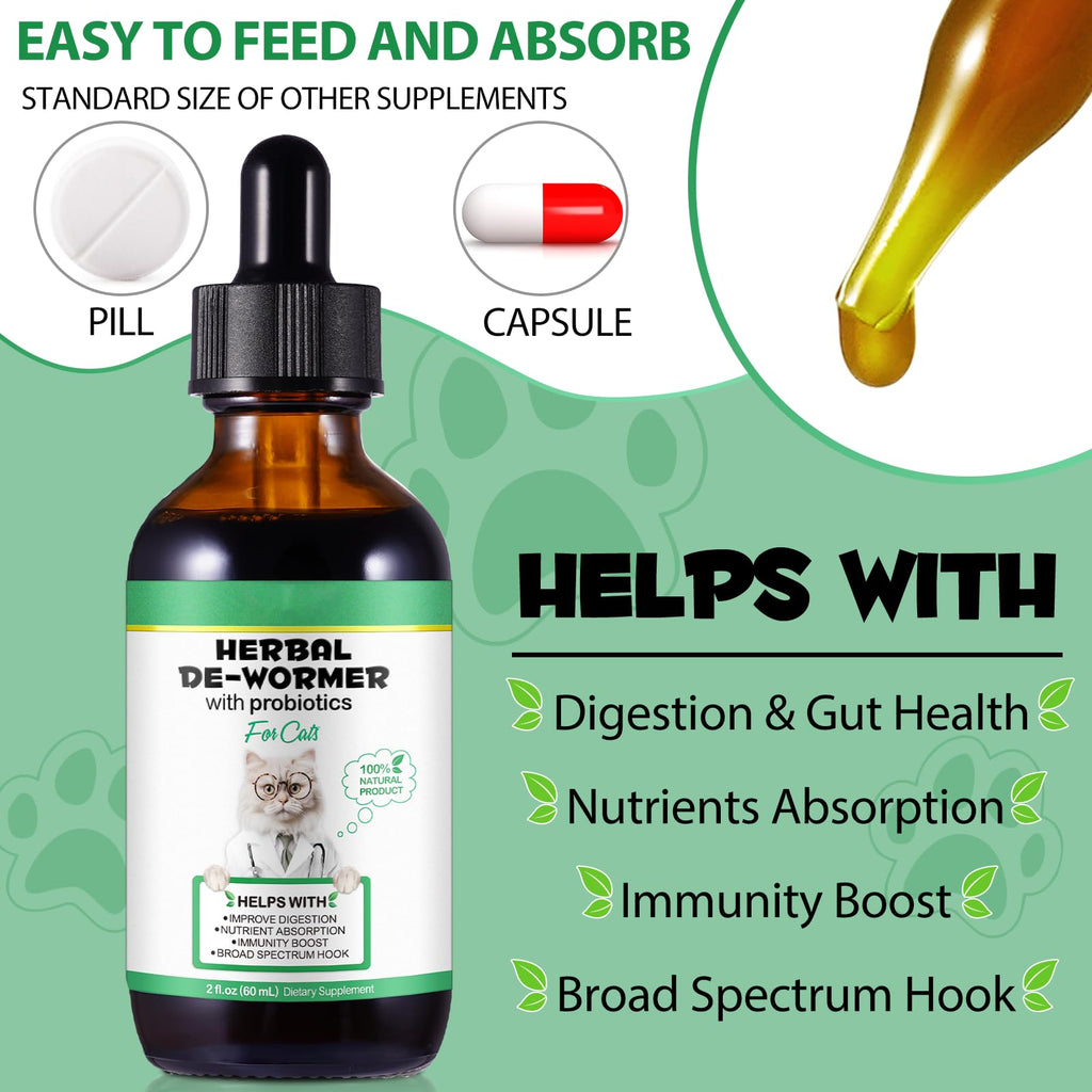 Natural Probiotic Digestive Support Supplement Drops for Cats O97169