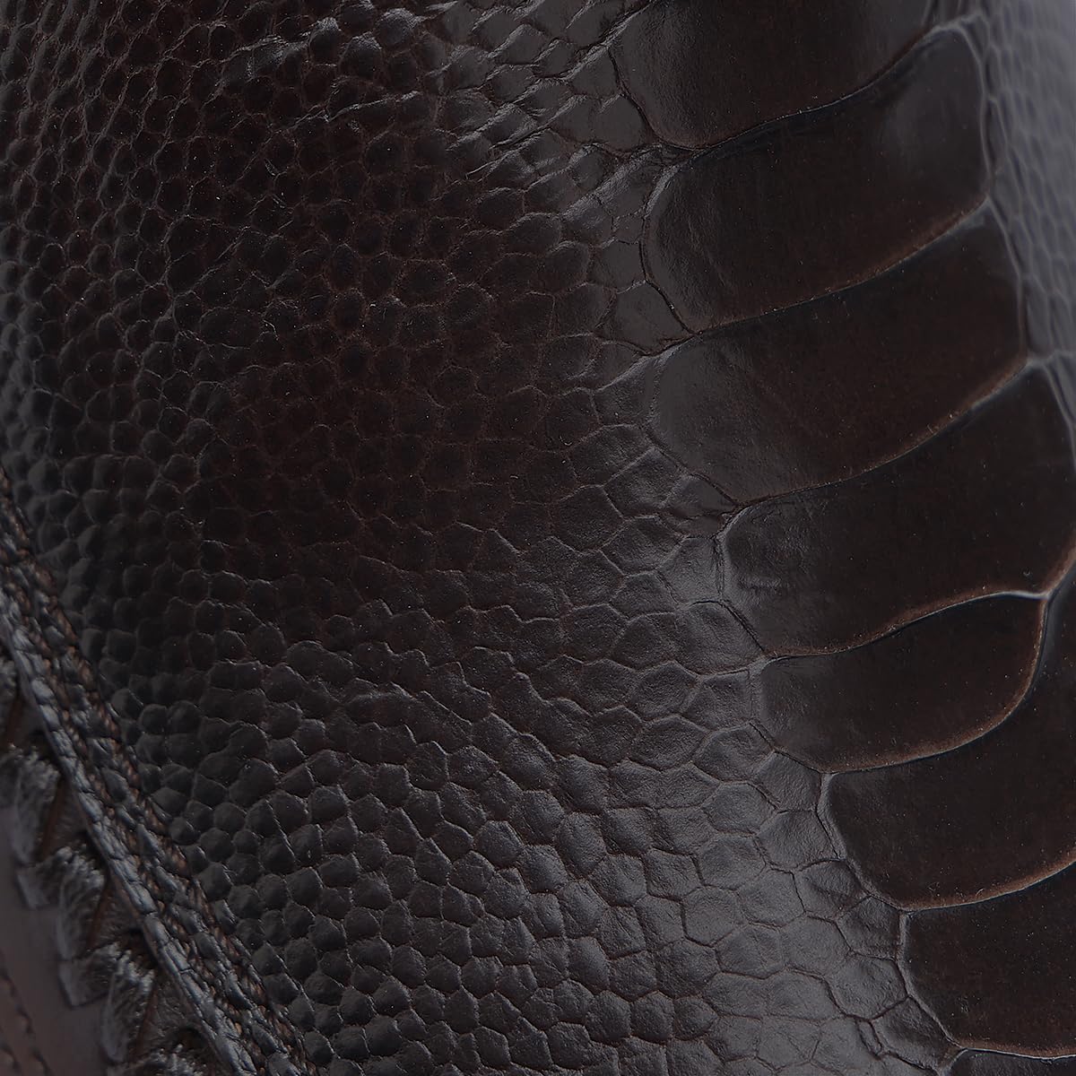 Brown Ostrich Leg Leather Cowboy Boots T35956