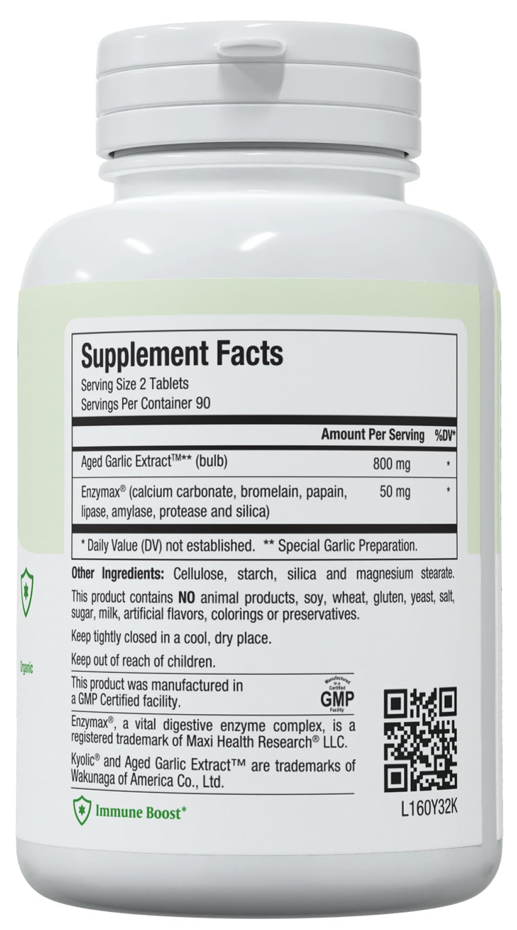 Aged Garlic Extract Supplement 180 Count S21154