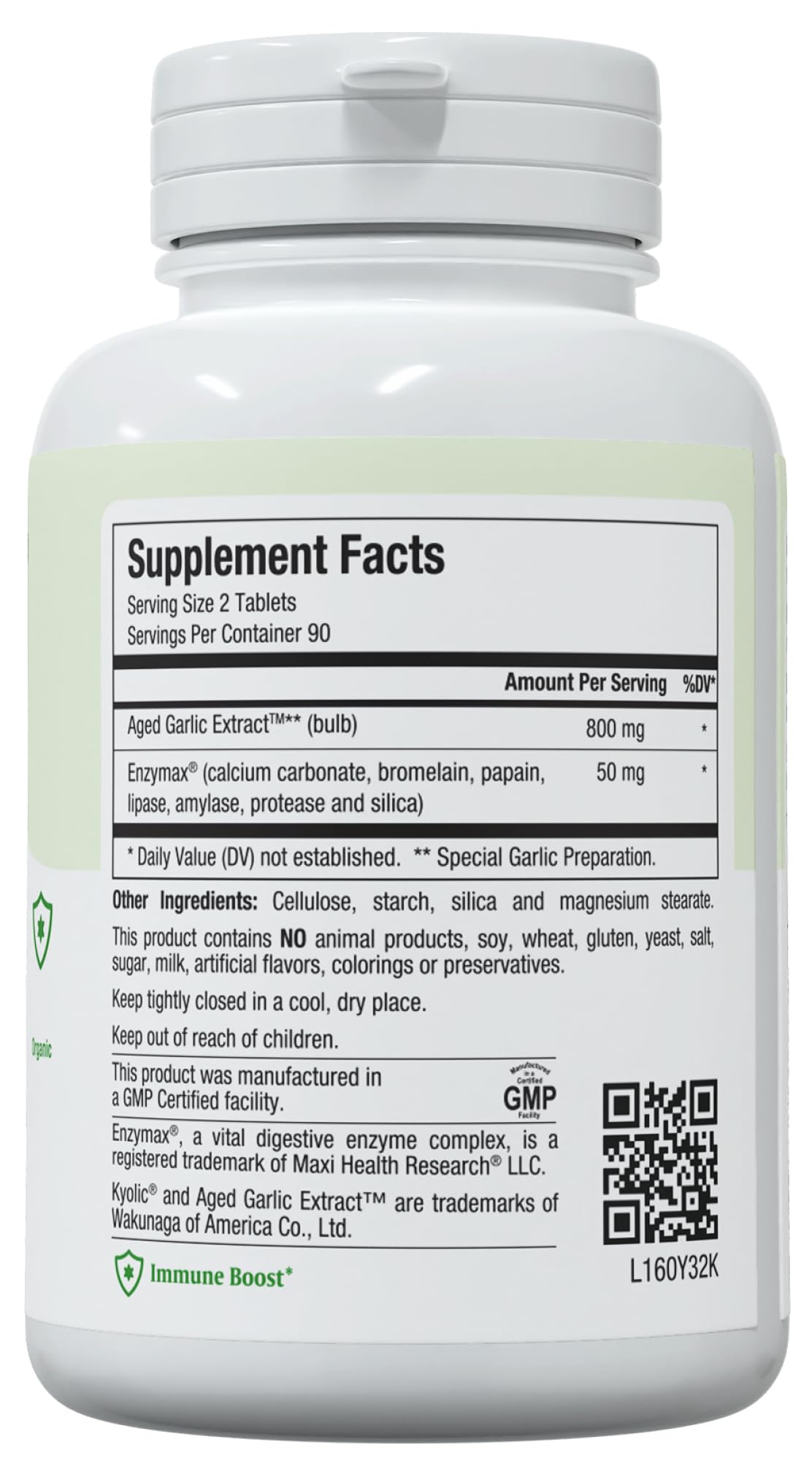 Aged Garlic Extract Supplement 180 Count S21154
