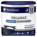 Black Large Adult Diapers with Tabs, 4 Count C2385