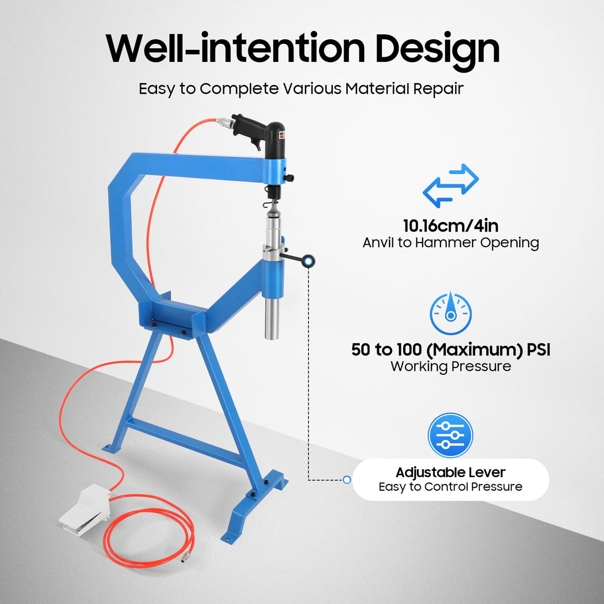 Pneumatic Planishing Hammer with Foot Pedal & Stand A64931