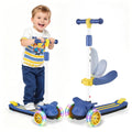 2 in 1 Kids Scooter with Removable Seat, Light up 3 Wheels, 4 Adjustable Height M8183