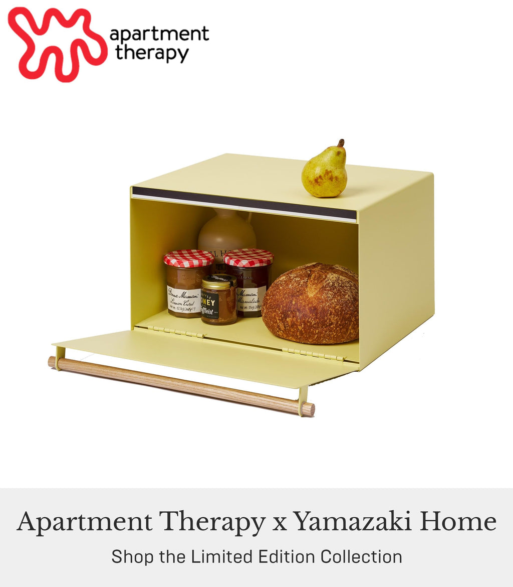 Large Yellow Steel Wood Bread Box I71896