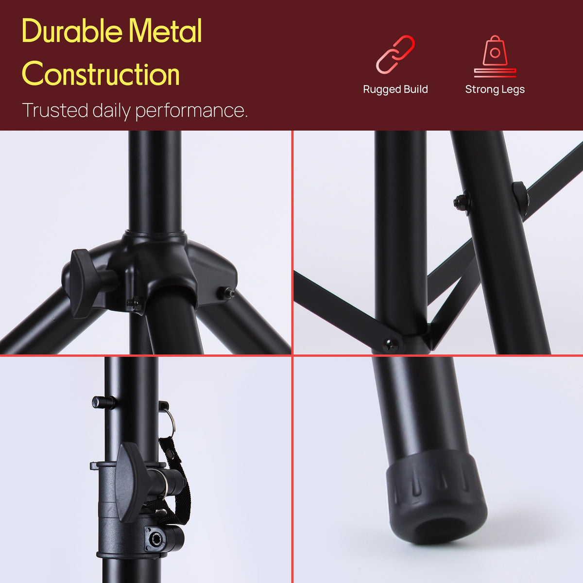 Black Dual Speaker Stand Kit with Storage Bag D867