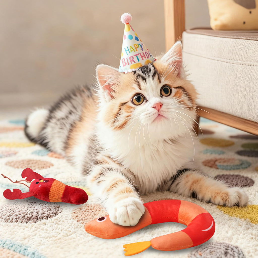 2 Pcs Catnip Plush Cat Toys with Bells L7067