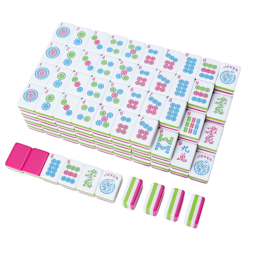 166 Acrylic Engraved Mahjong Tile Set with Carrying Bag G19992