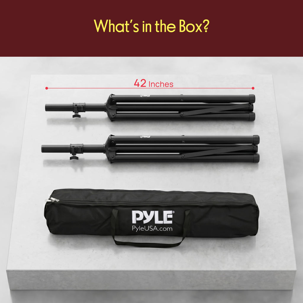 Black Dual Speaker Stand Kit with Storage Bag D867
