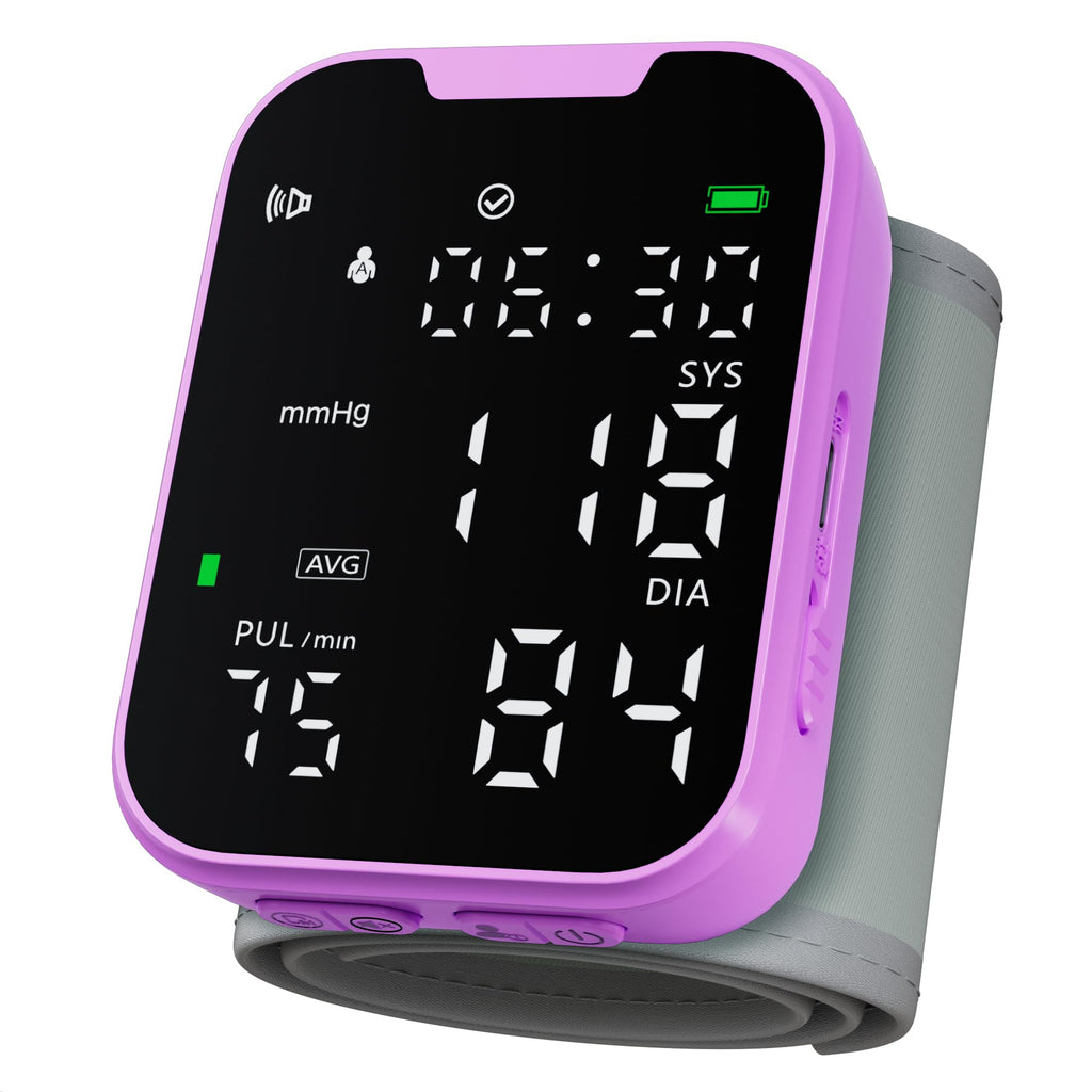 Portable Wrist Blood Pressure Monitor Purple Z9278
