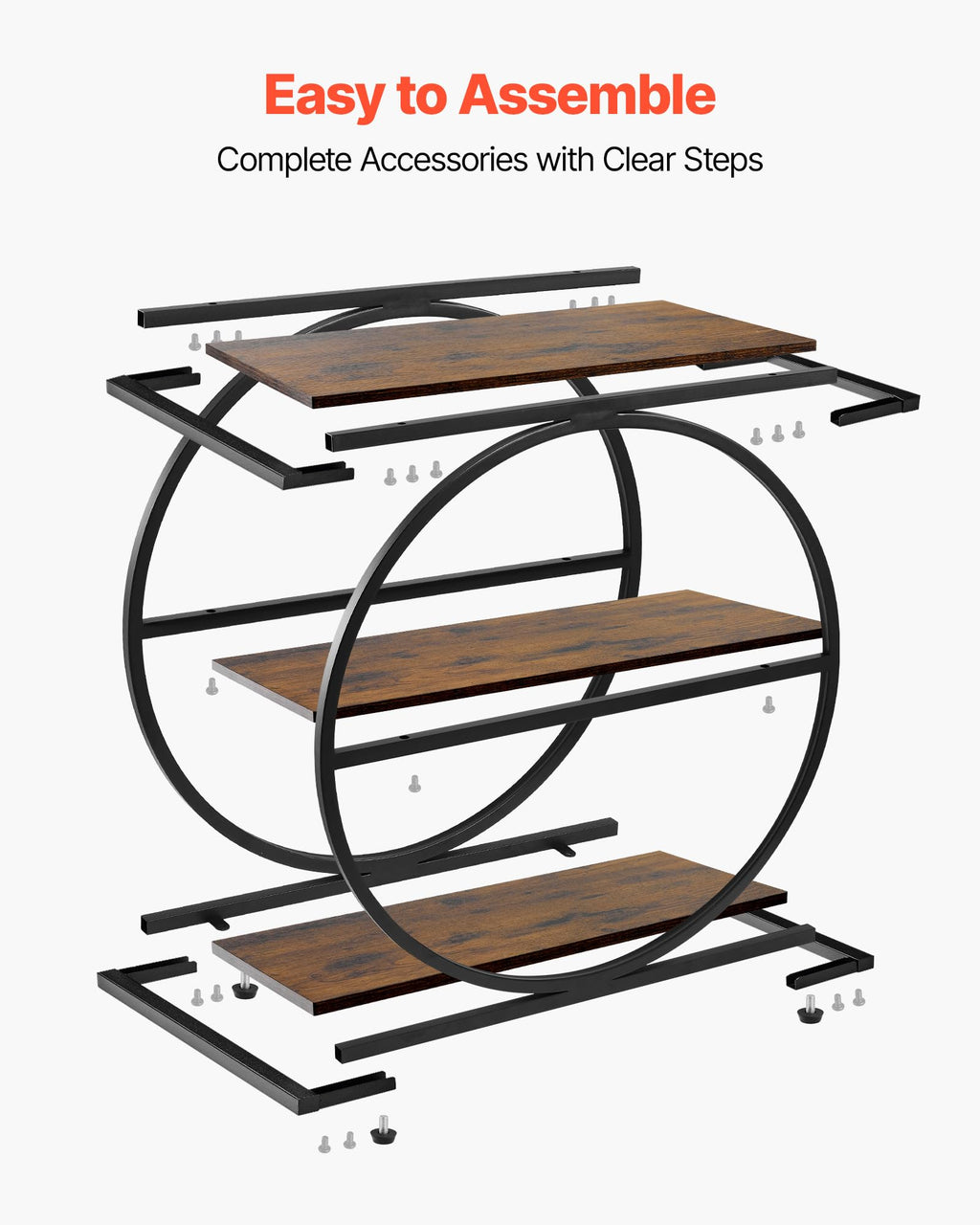 3-Tier Narrow Side Table with Open Storage Shelves M104