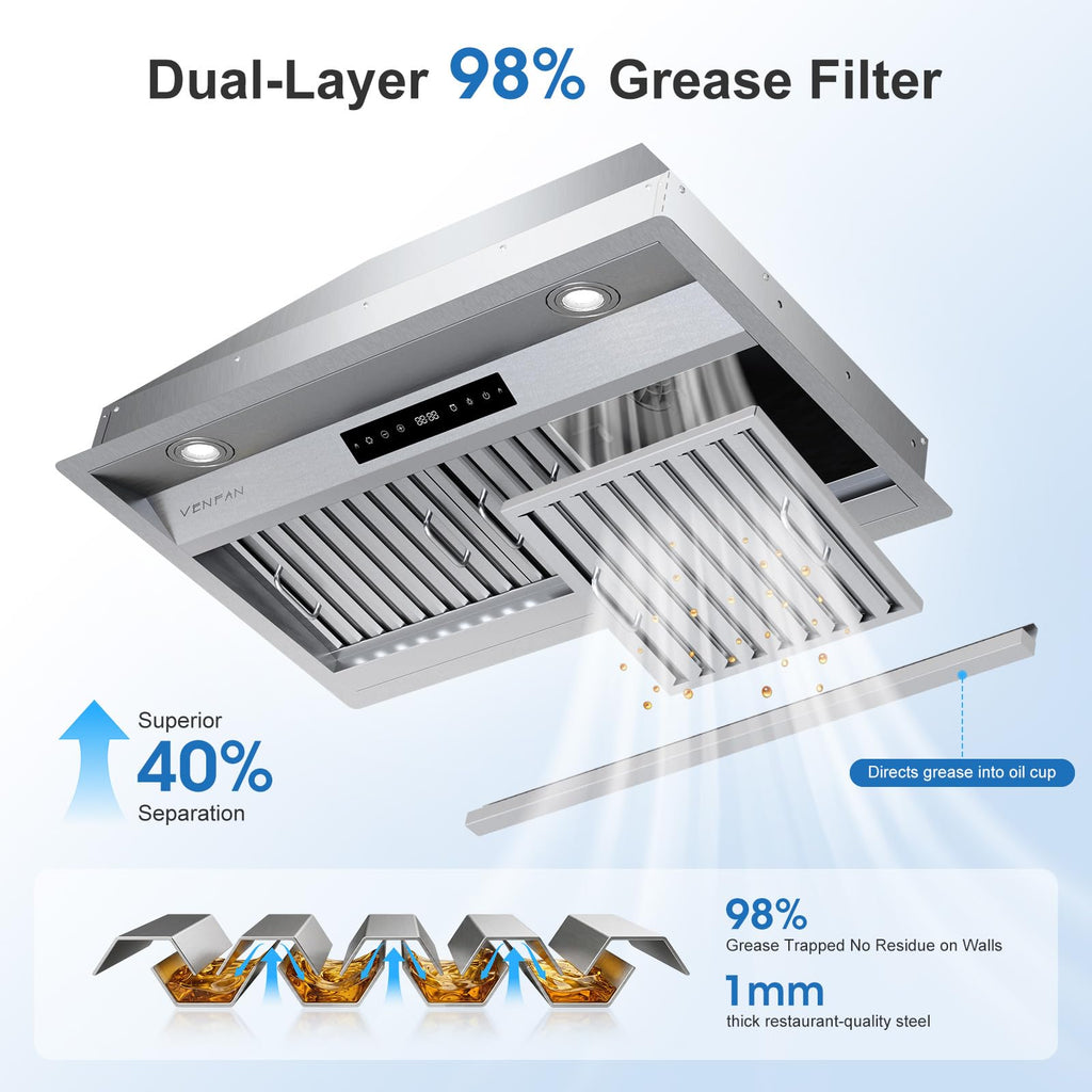 30 Inch 1200 CFM 8-Speed Kitchen Exhaust Fan L370