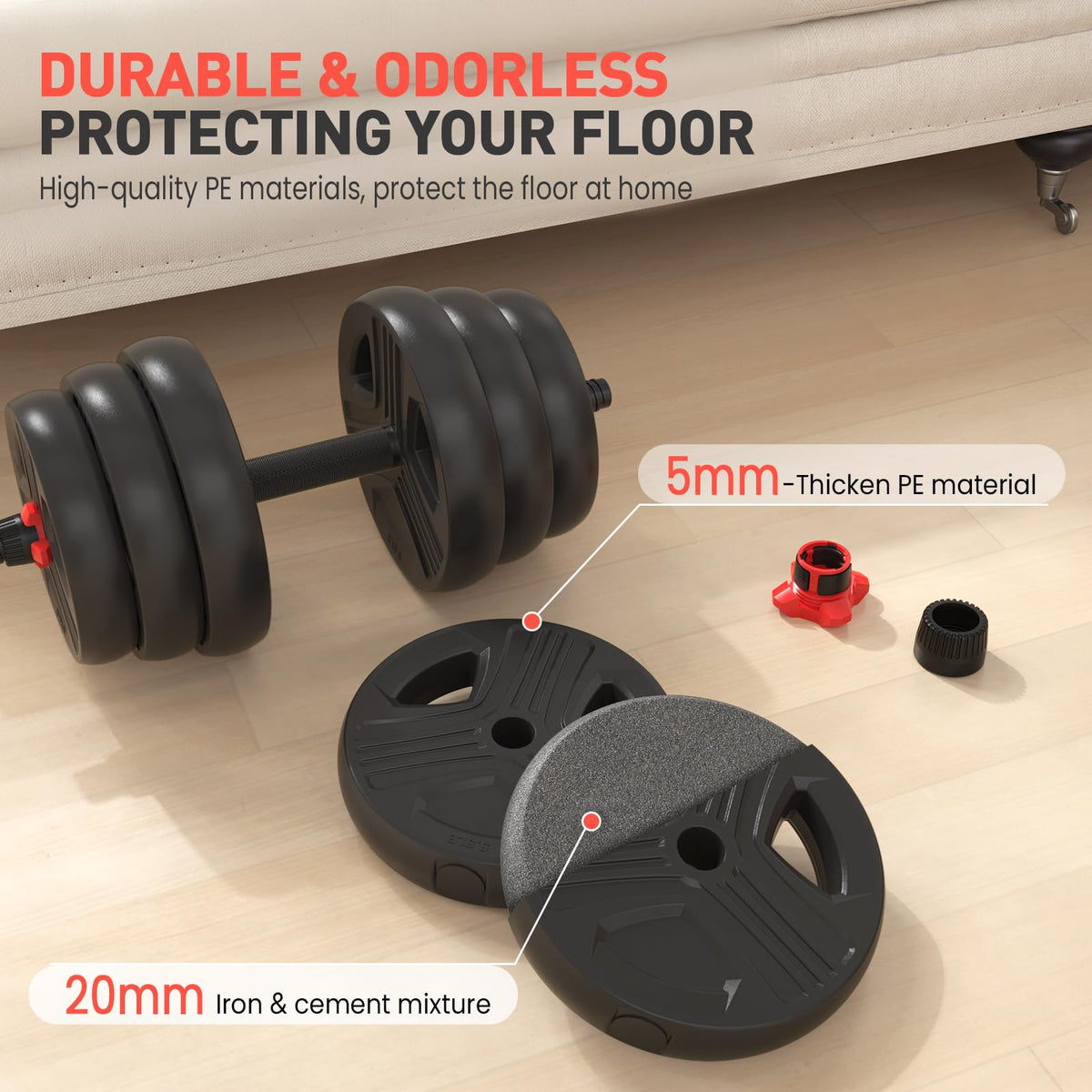 Adjustable Dumbbell Set 20/30/40/60/80 lb Free Weight Set P771069