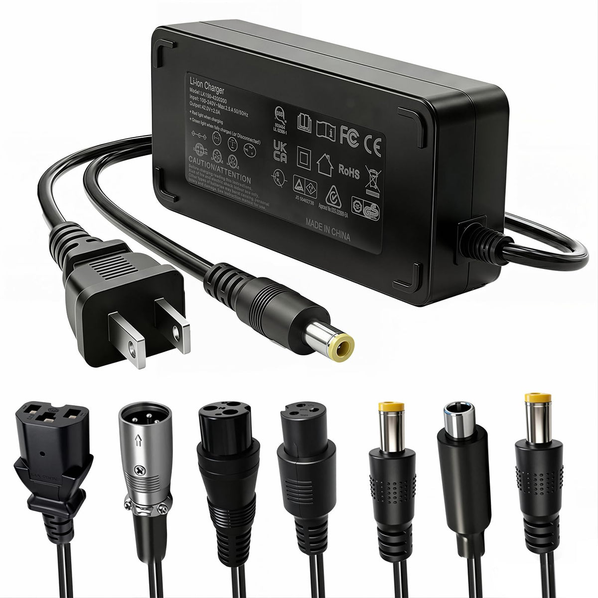 42V 2A Electric Scooter Charger with 7 in 1 Plugs Q415326