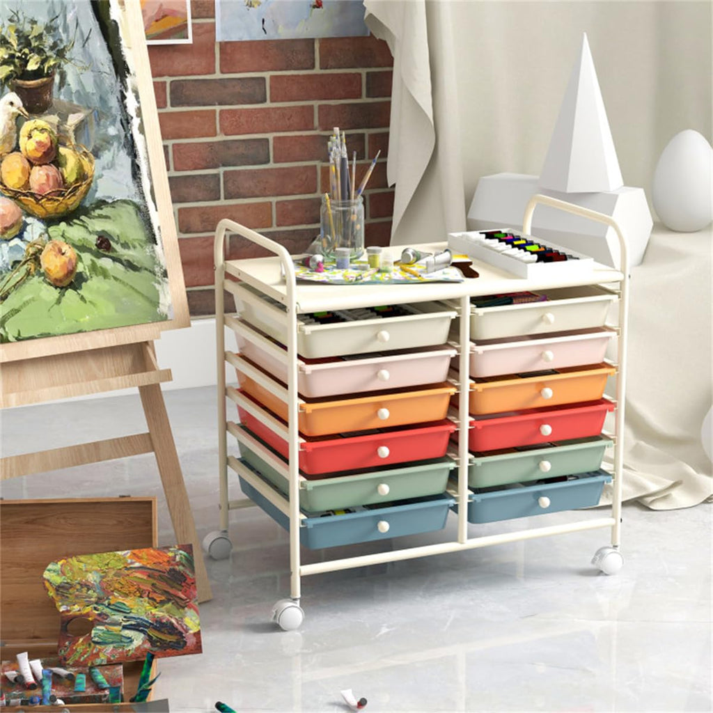 12 Drawer Rolling Storage Cart with Wheels I8878