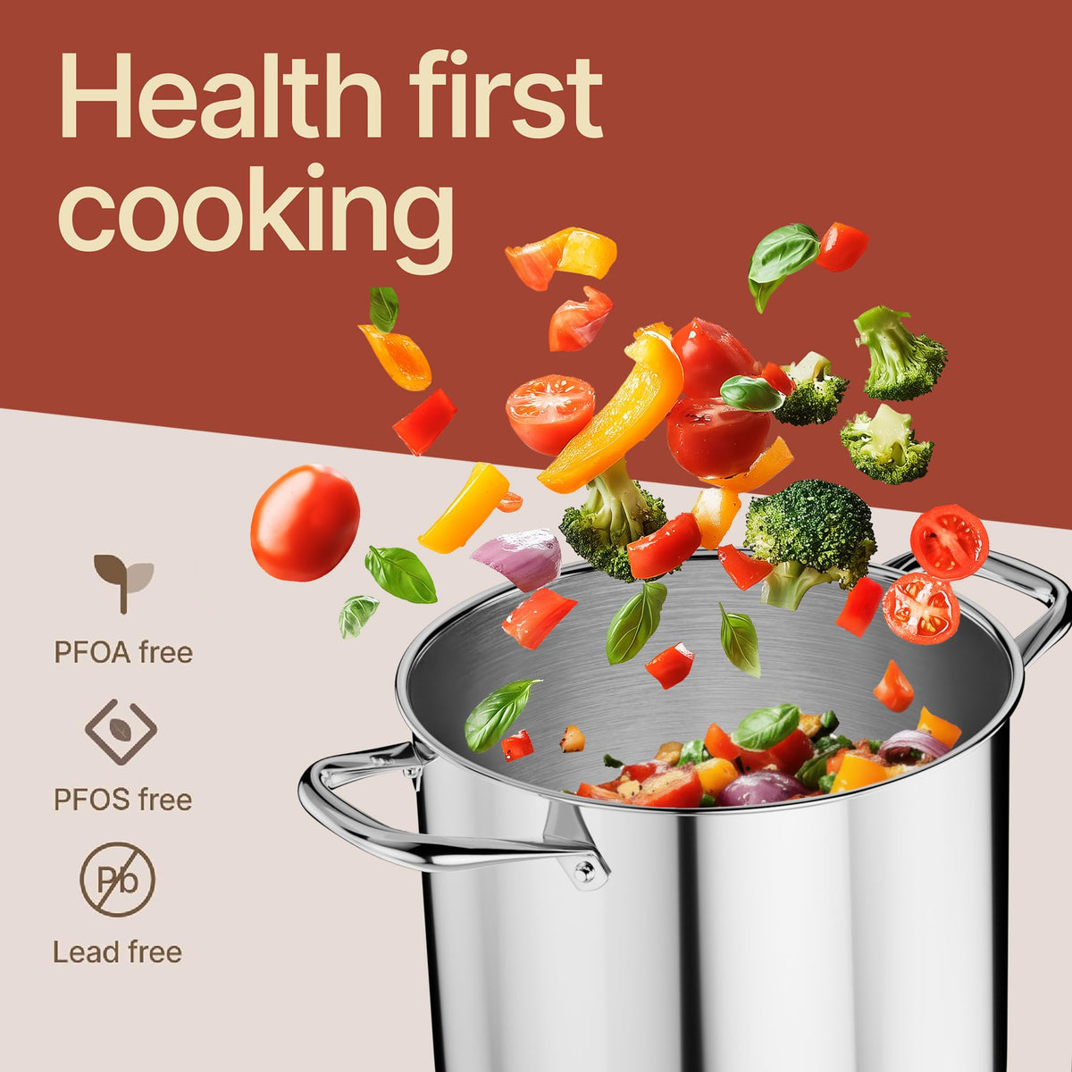 16 Quart Stainless Steel Stockpot with Tempered Glass Lid T921