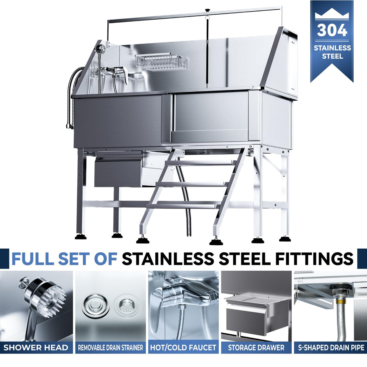 46" Stainless Steel Dog Wash Station S584162