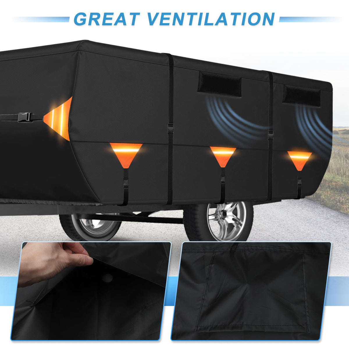 14ft-16ft Heavy Duty Oxford Waterproof Pop-Up Camper Cover Z579658