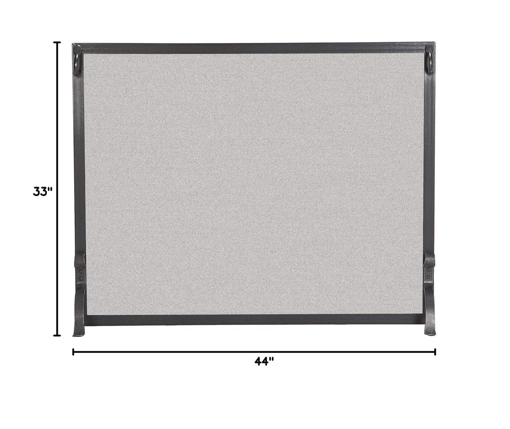 Forged Iron Single Panel Fireplace Screen 44″W x 33″H U884