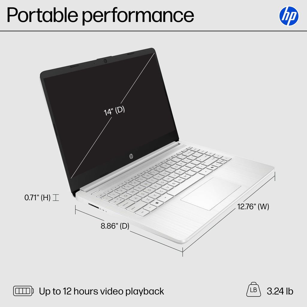 14 inch Laptop, Intel Celeron N4500, 4 GB RAM, 64 GB eMMC, Natural Silver C49824