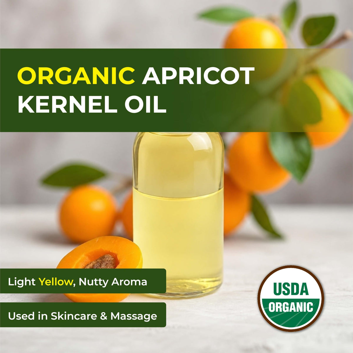 Cold Pressed Apricot Kernel Carrier Oil 4 Fl Oz B928350