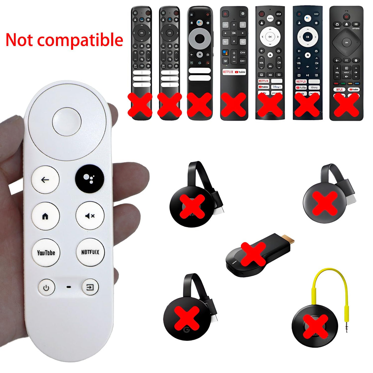 Replacement Voice Remote Control Compatible with Google Chromecast TV C2088