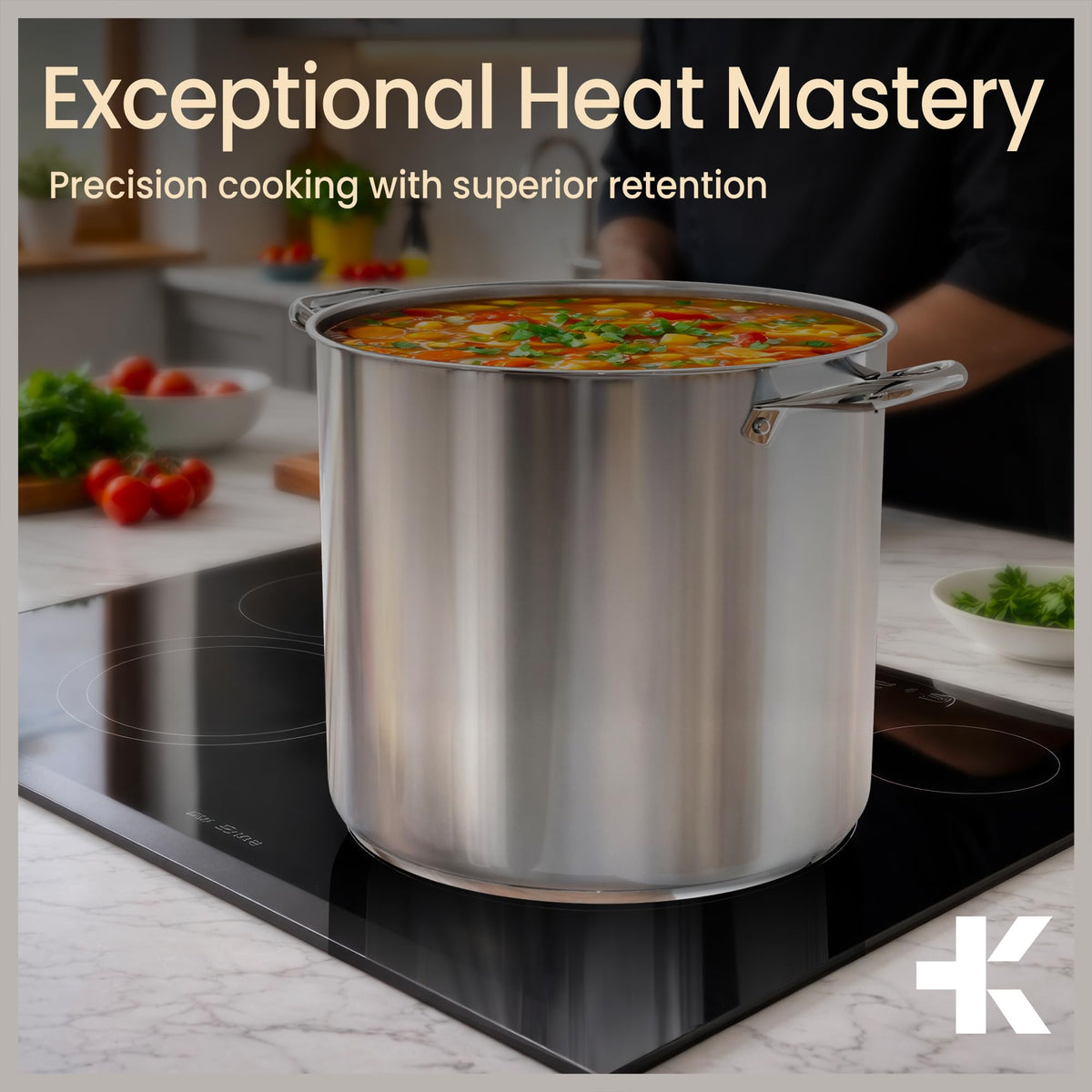 16 Quart Stainless Steel Stockpot with Tempered Glass Lid T921