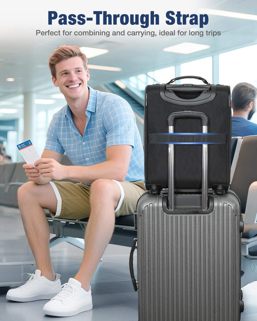 16 inch Underseat Carry On Luggage with Wheels Black X61809