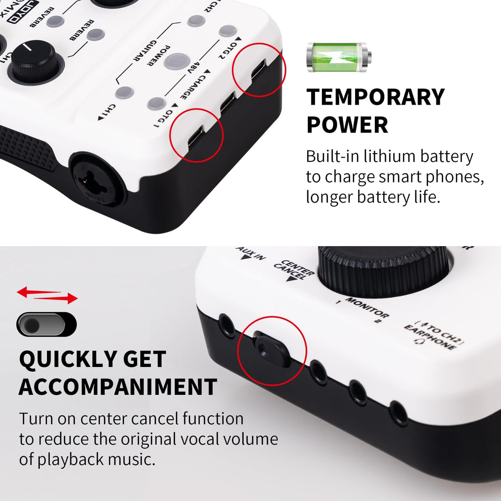 Portable Rechargeable USB Audio Interface with 48V Phantom Power Z201955
