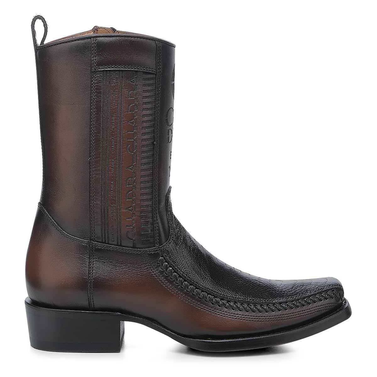 Brown Ostrich Leg Leather Cowboy Boots T35956