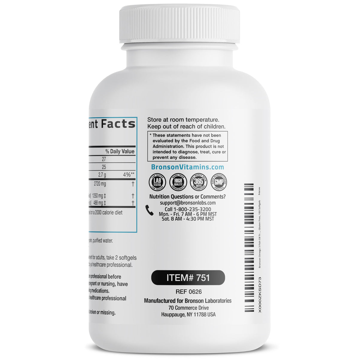 Omega-3 Fish Oil 2720 mg 180 Softgels D671