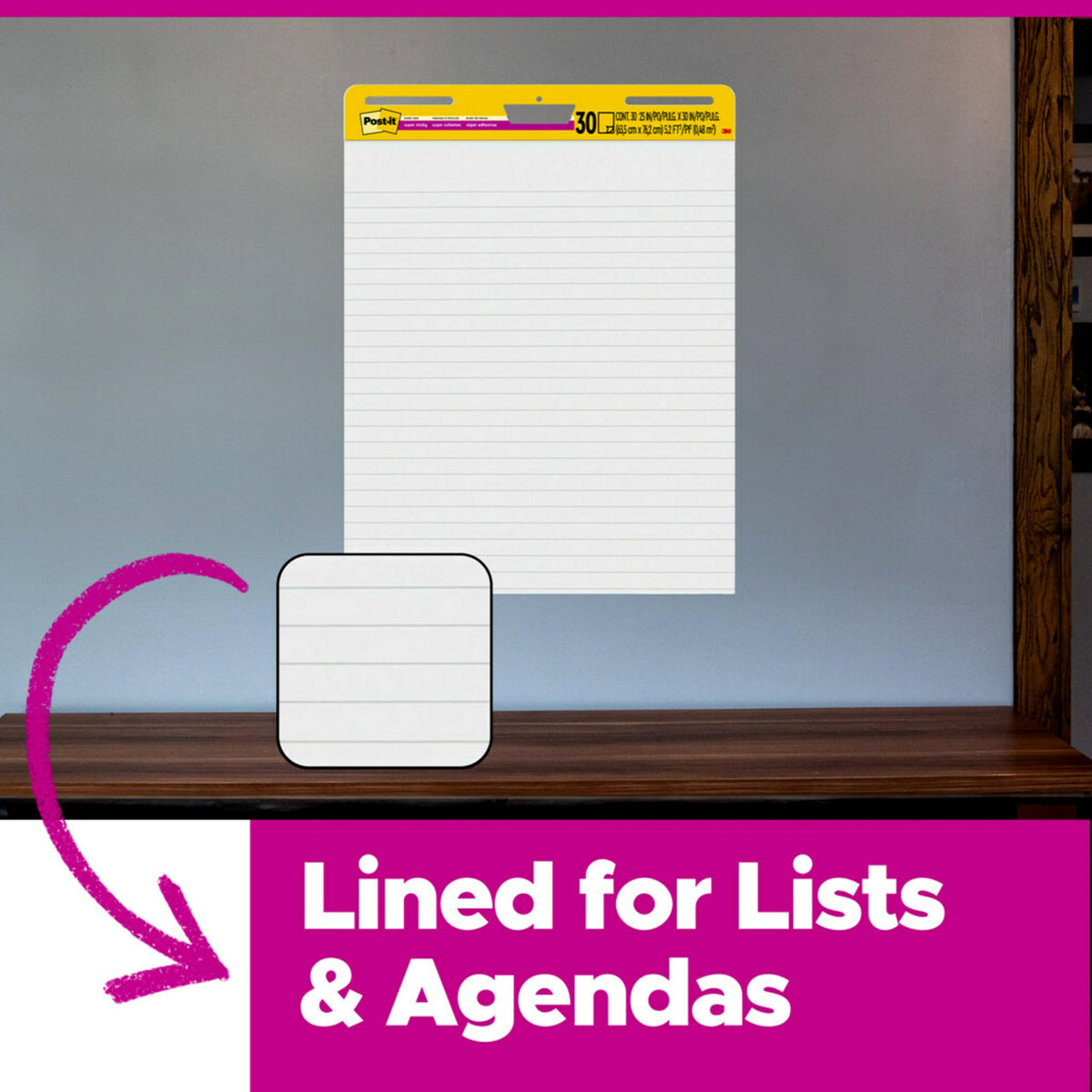 White Lined Easel Pad, 25 x 30 in, 6 Pads V322285