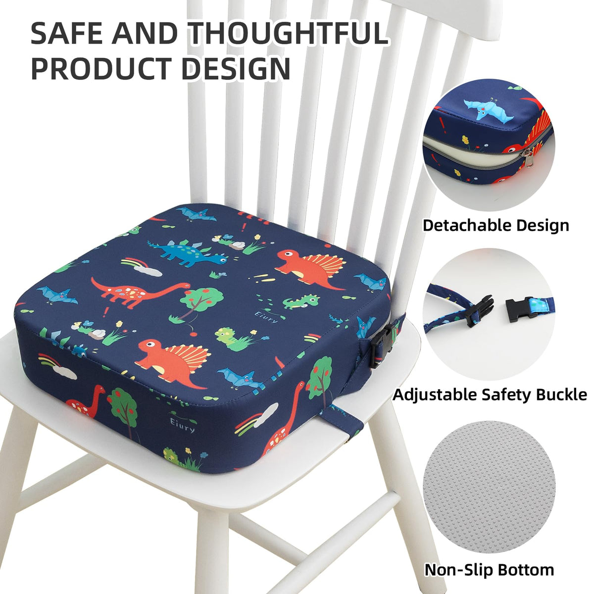 Portable Kids Booster Seat with Safety Buckles F18956